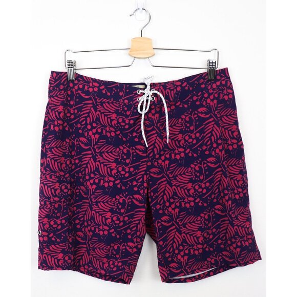 J. Crew 9 Inch Stretch Eco Board Short in Vines Print Purple‎ Pink Palm Leaf 33 - Picture 2 of 8